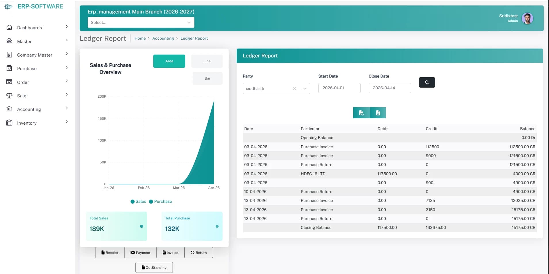 Sridix ERP Software